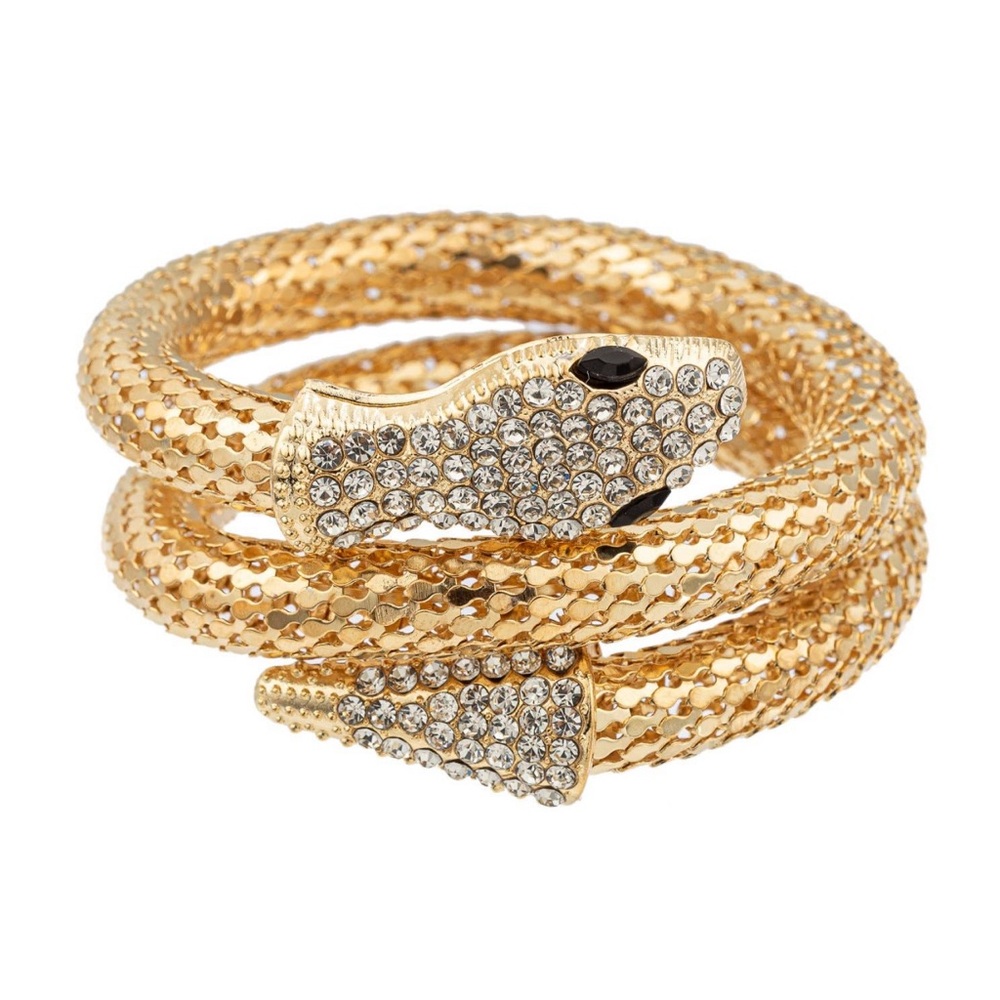 Eye Candy Gold Snake Wrap Bracelet